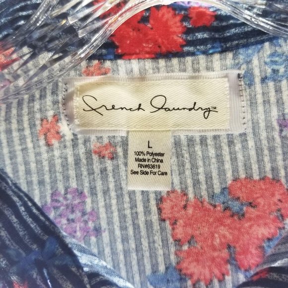 French Laundry Floral Striped Long Sleeve Tab - Picture 3 of 3
